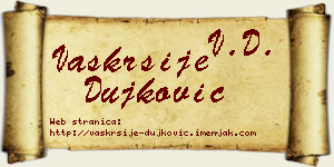 Vaskrsije Dujković vizit kartica